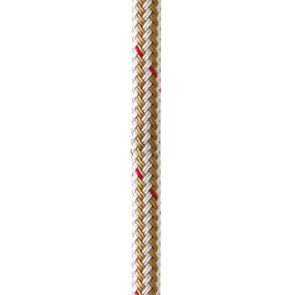 New England Ropes 5/8x22 x 35& Nylon Double Braid Dock Line - White/Gold w/Tracer