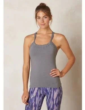 Women's Prana Quinn Chakara Top, Heather Grey