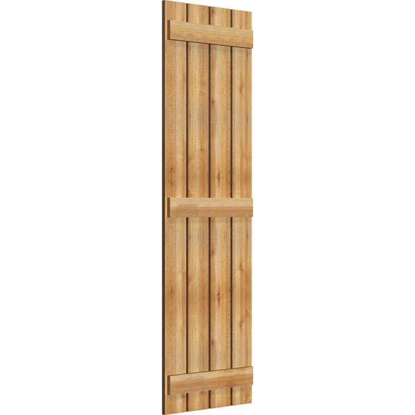 Ekena Millwork RBS06S23X073RWR 23x22W x 73x22H TimberCraft Four 5 3/8x22 Boards Spaced Board-n-Batten Shutters, Rough Sawn Weste