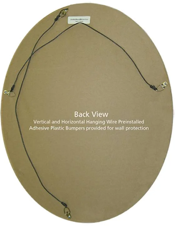Somerset Framed Oval Mirror - Black Silver