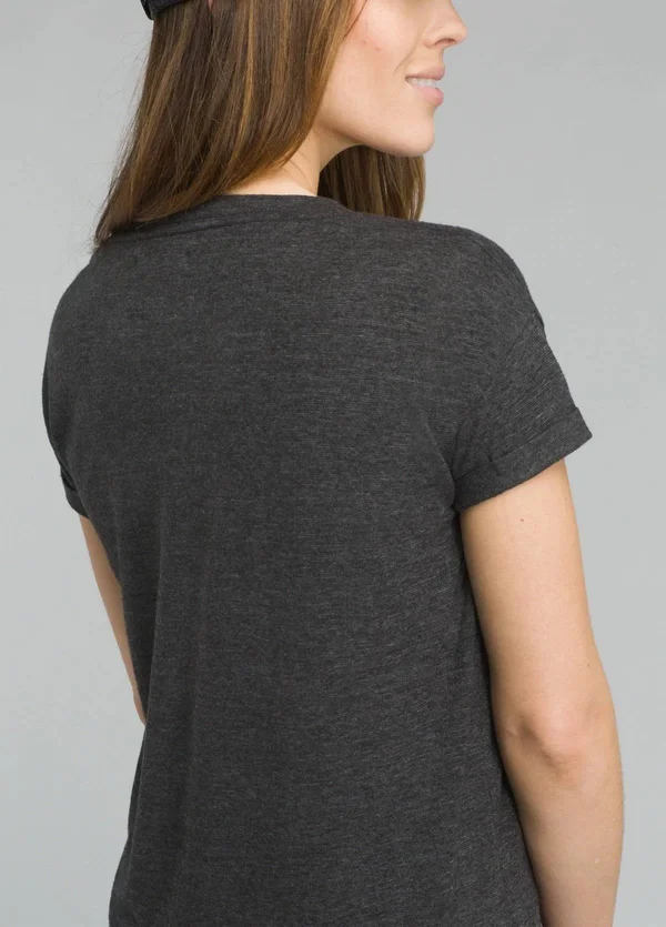 Prana Cozy Up T-Shirt - Women's Charcoal Heather - M