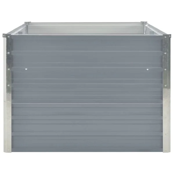 vidaXL Raised Garden Bed 63x22x31.5x22x17.7x22 Galvanized Steel Gray