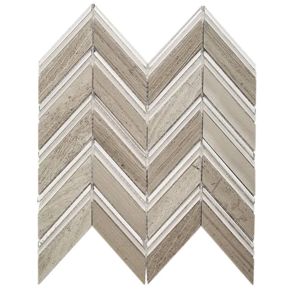 Sample - Royal Herringbone Marble Mosaic Tile