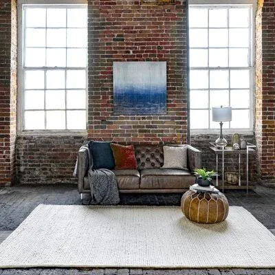 Arviso Hand Braided Ivory Area Rug Rug Size: Rectangle 6& x 9&