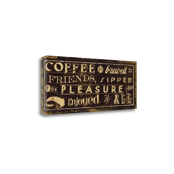 Tangletown Fine Art Coffee Quote IV by Pela Studio, Fine Art Giclee Print on Wrap Canvas, 40x16x22