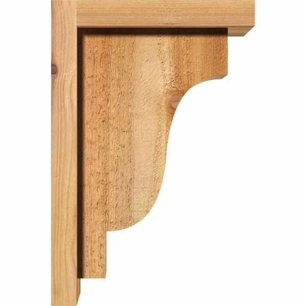 Ekena Millwork COR06X12X12NEW01RWR 6x22W x 12x22D x 12x22H Newport Rough Sawn Corbel w/Backplate - Western Red Cedar
