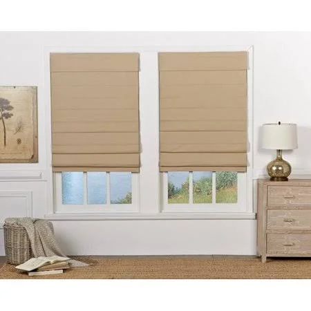 Symple Stuff Insulating Cordless Room Darkening Roman Shade - Beige