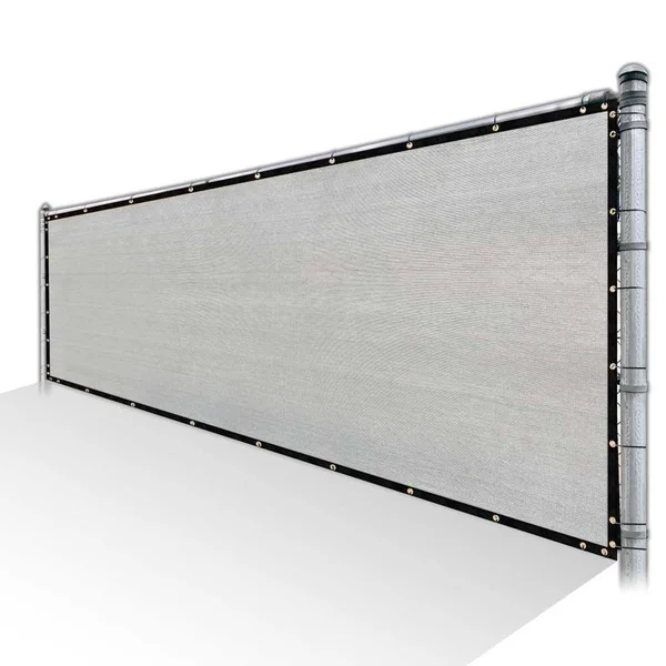 ColourTree 8 ft. x 111 ft. Grey Privacy Fence Screen HDPE Mesh Windscreen with Reinforced Grommets for Garden Fence (Custom Size