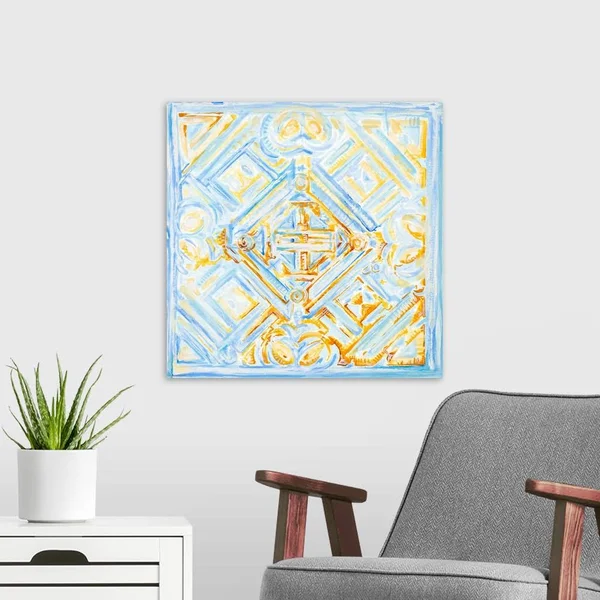 Dusk Blue Medallion II - Canvas Wall Art, 20x20, Great Big Canvas