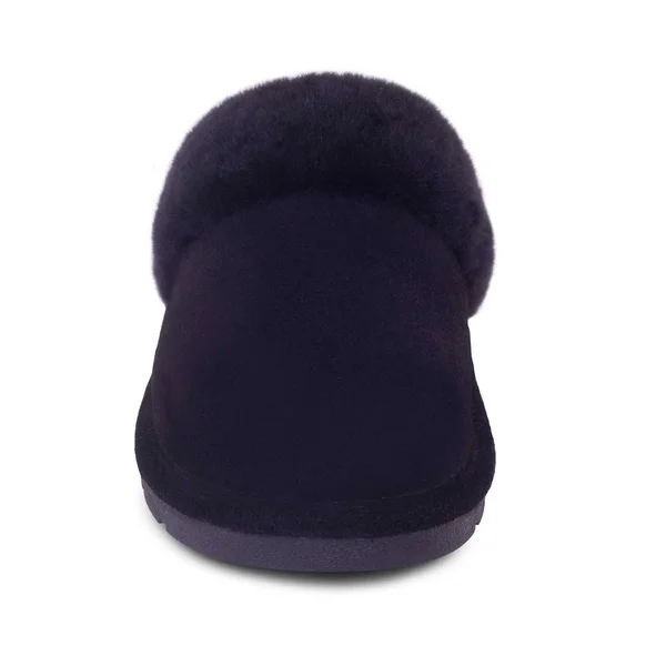 RJ Fuzzies Sheepskin RJS-100-BLACK-M Ladies SCUFF - Black - Medium