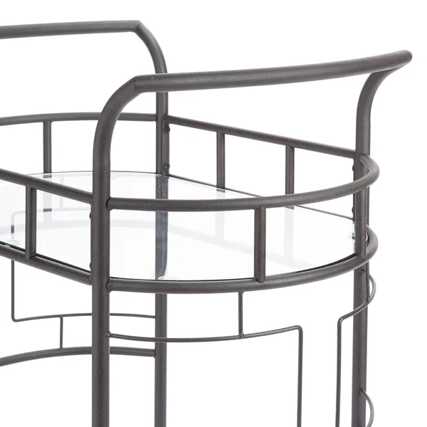 Silverwood Sinclair 2-Tier Serving Cart in Hammered Bronze