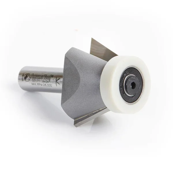 Amana 57171 Carbide Tipped Karran Stainless Steel Edge Sinks 24 Deg Bevel Solid Surface 1-3/4 Dia x 7/8 x 1/2 inch Shank Router