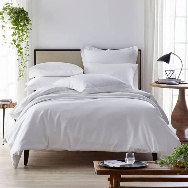 The Company Store Organic White Solid 300-Thread Count Cotton Sateen King Sham