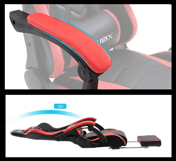 Dowinx Gaming Chair Ergonomic Racing Style Recliner with Massage Lumbar Support - Office Armchair for Computer PU Leather E-Sport