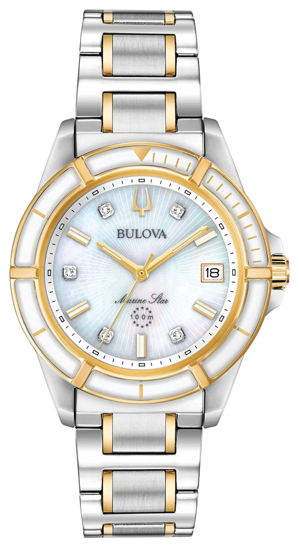 Bulova Women's Diamond Marine Star Watch - Two Tone