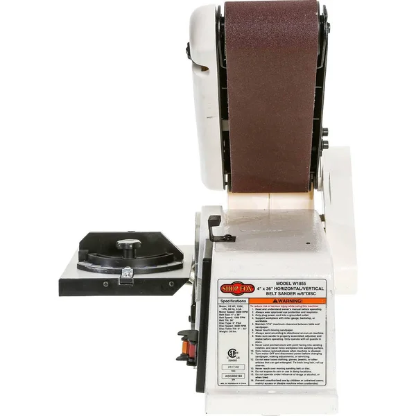 Shop Fox W1855 4x22 x 36x22 Horizontal/Vertical Belt Sander with 6x22 Disc