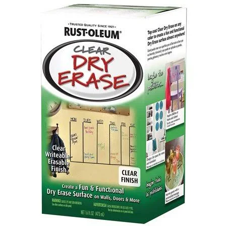 Rust-Oleum 284637, 1, Clear, Indoor Use on A Variety of Objects Including Walls, Doors, Cabinet Doors, Message Centers, Menu Boa