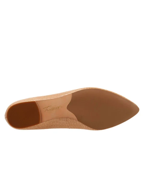 Trotters Women's Estee - Size: 5, Nude Croco Leather