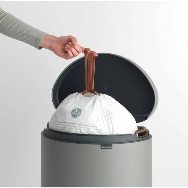 Brabantia 119620 Kitchen Bin, Steel, Mineral Concrete Grey, 40L