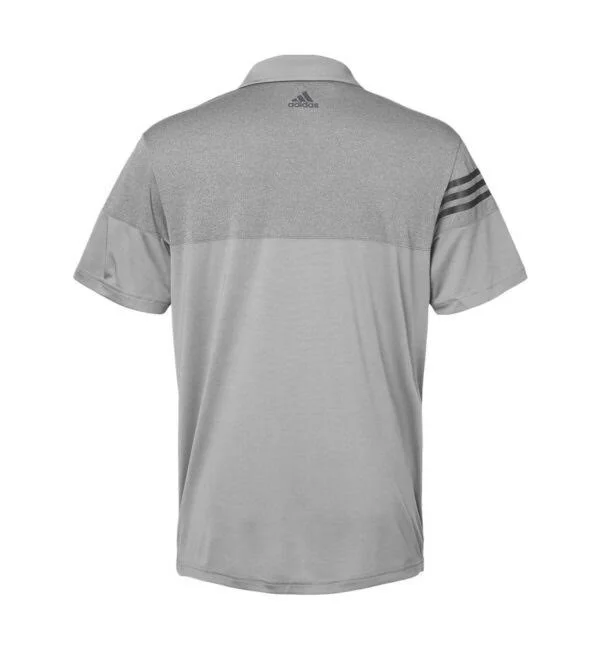 Adidas A213 Heathered 3-Stripes Colorblock Sport Shirt - Grey Three - 3XL