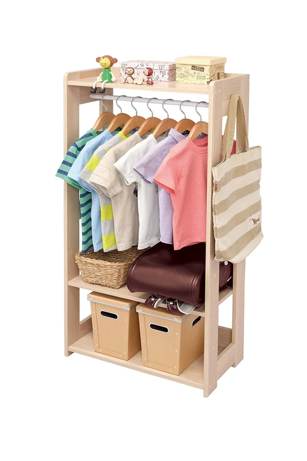 Iris Compact Wood Garment Rack - Natural