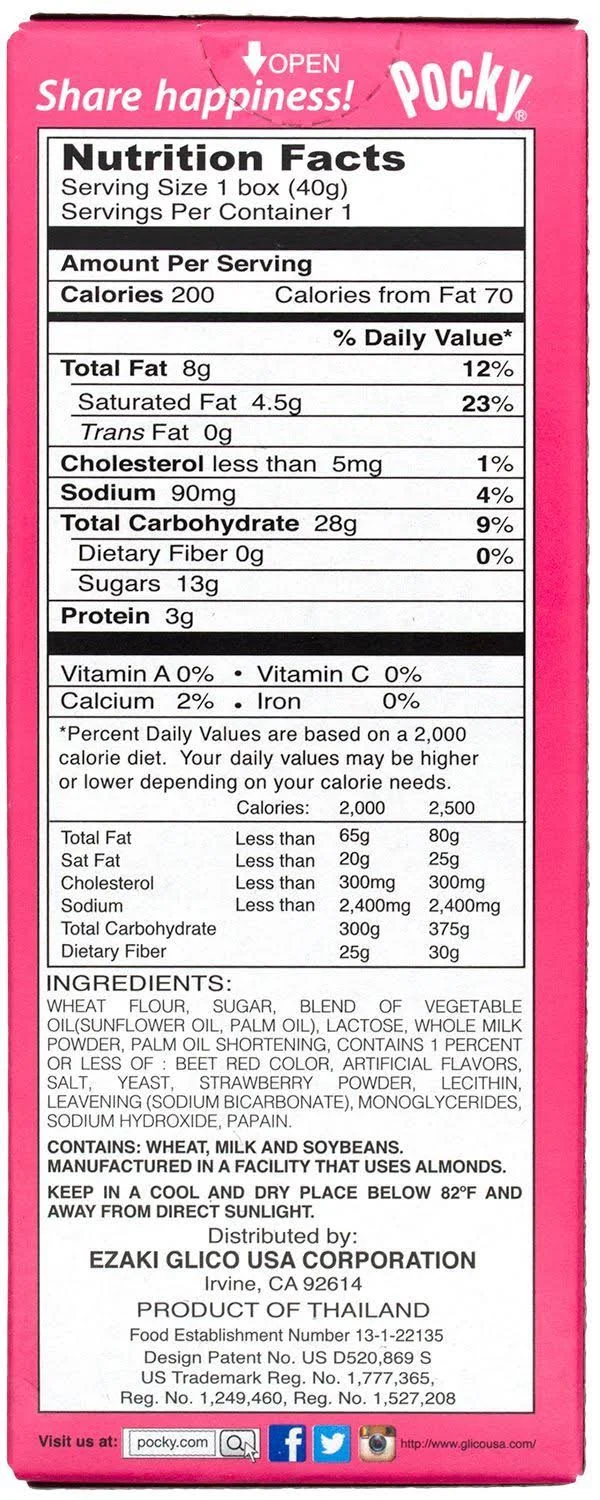 Pocky Cream Covered Biscuit Sticks Chocolate - 1.41 Oz-20 Count