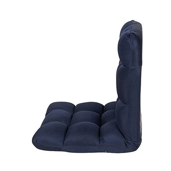 Sundale Outdoor Indoor Adjustable Soft-Brushed Polyester Cord Five-Position Multiangle Floor Chair - navy Blue