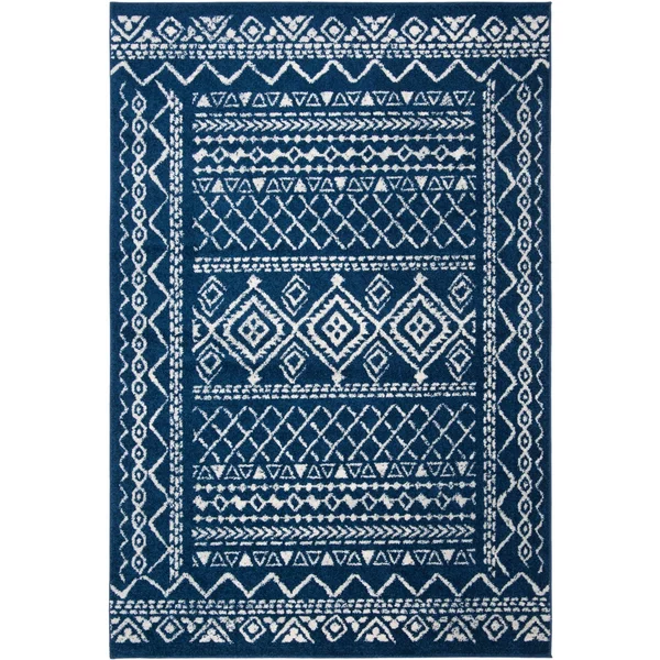 Safavieh 5&3x22 x 7&6x22 Navy/Ivory Tulum TUL-268 Area Rug