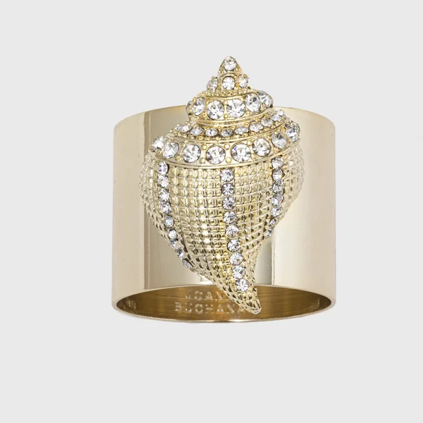 Joanna Buchanan Sparkle Shell Napkin Rings, Set of 2 - Gold