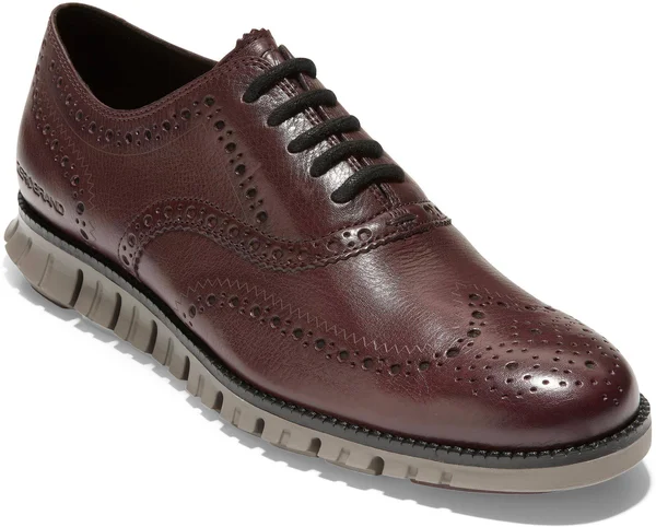 Cole Haan Men's Zerogrand Wingtip Oxford Shoes (Burnished Wine Leather, 16 M)