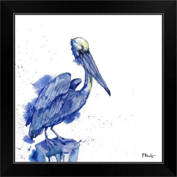 Arianna Pelican - White, Black Framed Wall Art, 16x16, Great Big Canvas