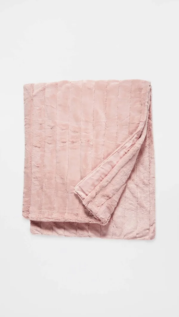 Fabulous Furs Posh Faux Fur Throw - Blush