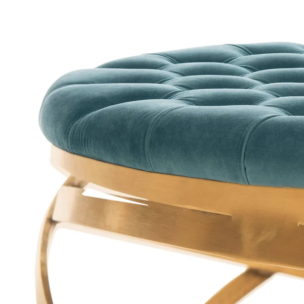 Safavieh Rumi Seafoam Tufted Velvet Ottoman - 37.2" x 37.2" x 15.8"