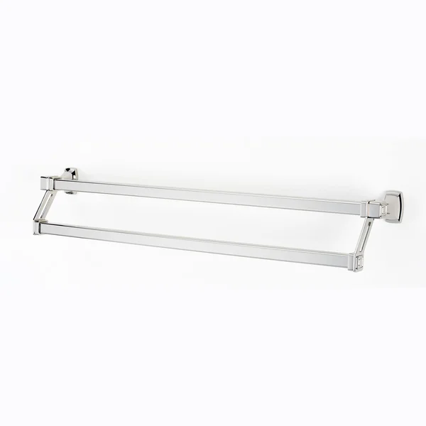 Alno A6525-25-PN Cube Polished Nickel 25x22 Double Towel Bar