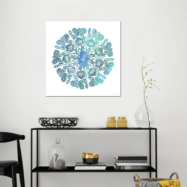 Linda Woods Canvas Art Prints - WC Hamsa Mandala ( Holidays & Seasonal > Hanukkah art)