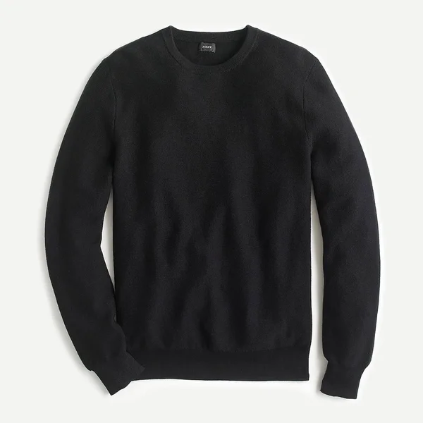 J.Crew Mens Cotton Crewneck Sweater in Garter Stitch (Size Medium)