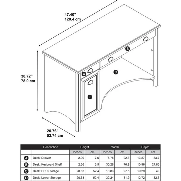 Scranton & Co Computer Desk in Antique Black