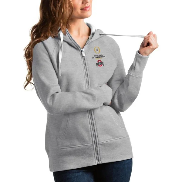 Antigua Ohio State Buckeyes Women's Heather Gray College Football Playoff 2021 National Championship Bound Return Victory Full-Z
