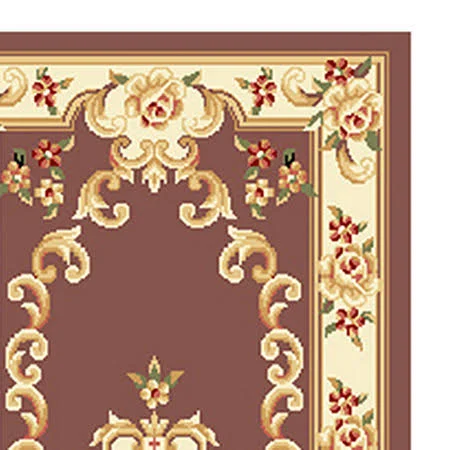 Kas Corinthian 5313 Aubusson 2&2x22 x 7&11x22 Runner Plum, Ivory Area Rug