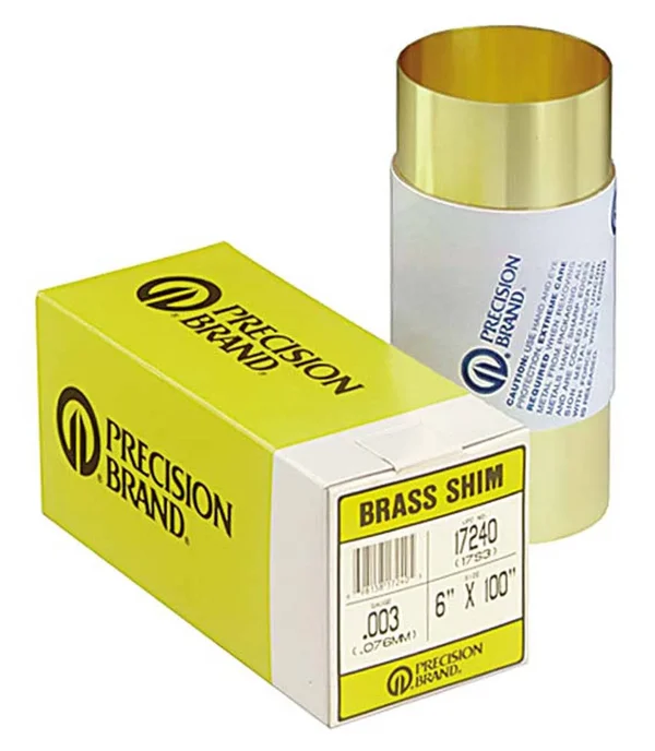 Precision Brand 17775 Shim Stock - Roll, Brass, 0.0090 In, 6 in