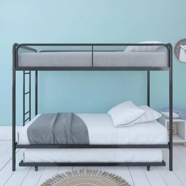 DHP 4299019 Triple Black Metal Bunk Bed Frame, Twin Size