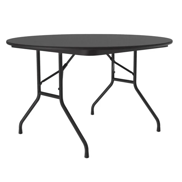 Correll 48x22 Round Melamine Folding Table - Black