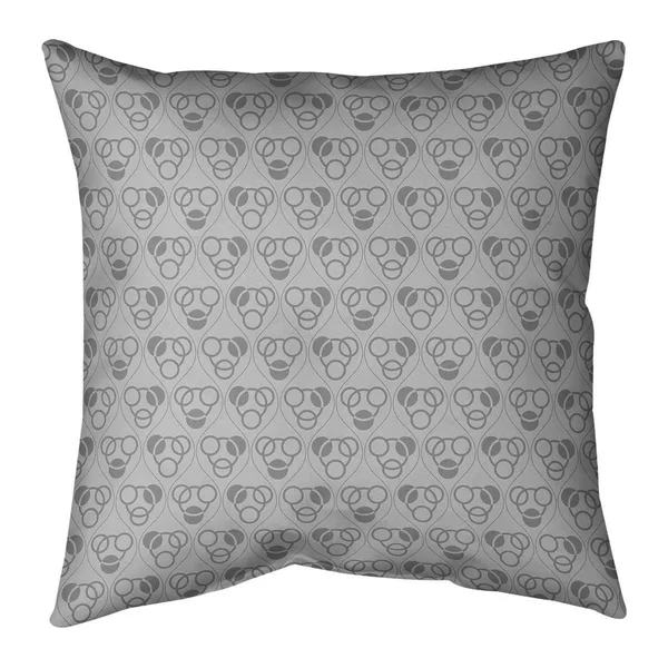 Cool Tones Monochrome Circles & Waves Throw Pillow - 18 x 18 - Green - Cotton
