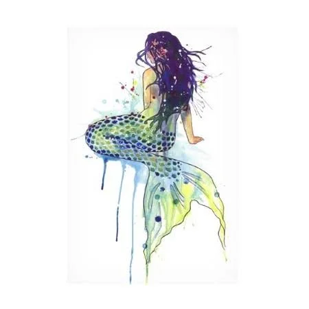 Trademark Fine Art Ic02363-C1624Gg Sam Nagel 'Mermaid Purple Hair' Can