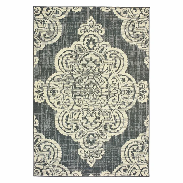Avalon Home Mackinaw Center Medallion Indoor/Outdoor Area Rug - Size: 6 x 9
