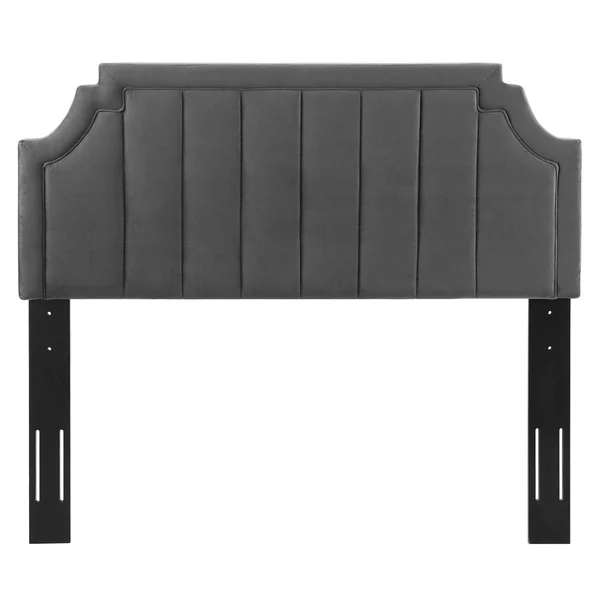 Alyona Channel Tufted Performance Velvet Twin Headboard Dusty Rose Modway