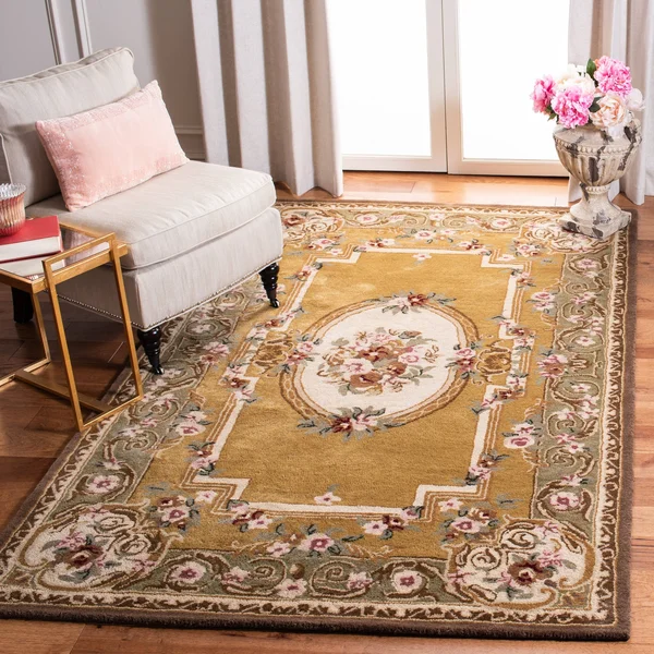 Safavieh 8&-3x22 x 11& Classic CL280A Light Gold, Green Rug