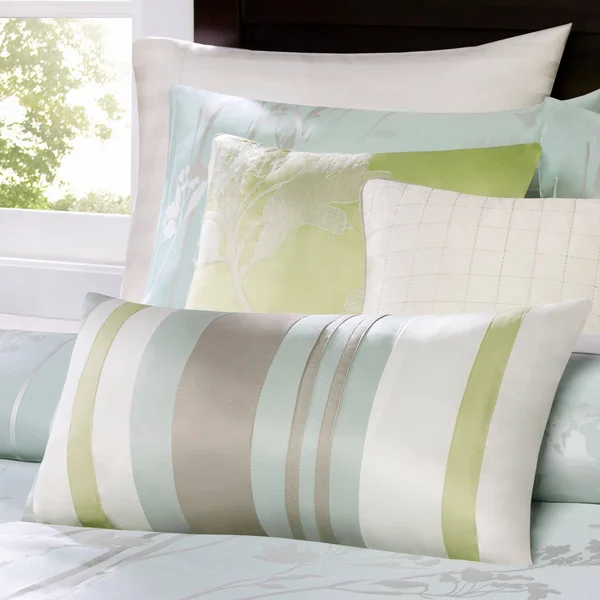 Madison Park Athena 7 Piece Jacquard Comforter Set, King, Green