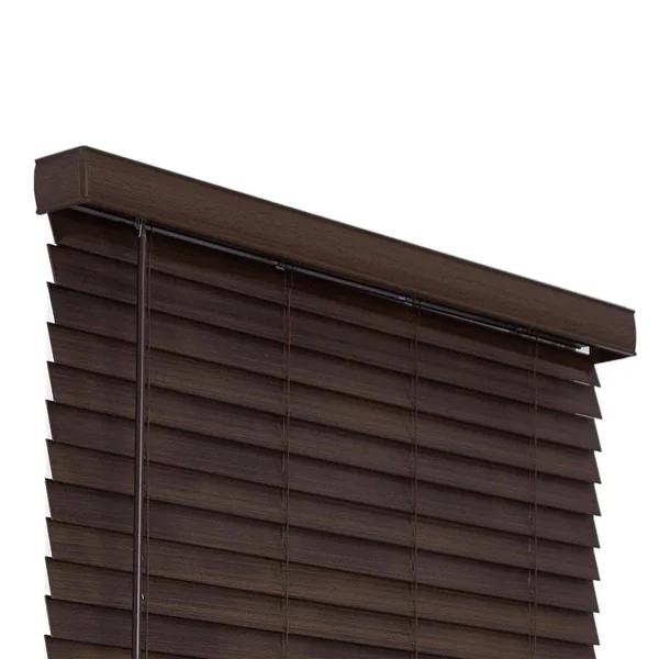 Allen + Roth 2-in Slat Width 23.75-in x 72-in Cordless Brown Faux Wood Room Darkening Horizontal Blinds, DFWDC2472-23.75