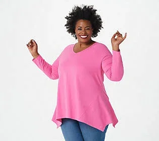 Isaac Mizrahi Live! Seamed Knit Top - Size X-Large, Favorite Pink